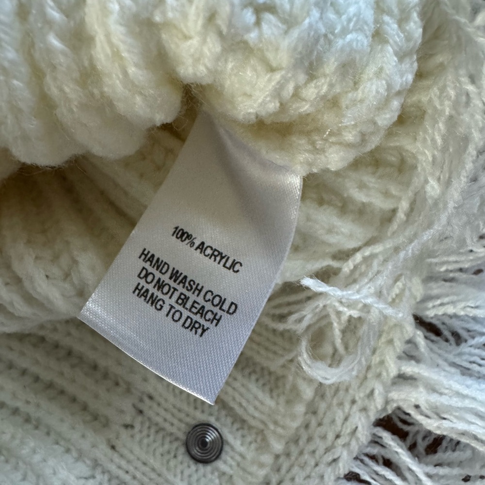 Lulus Ivory Ribbed Knit‎ Fringe Sweater - Picture 7 of 11